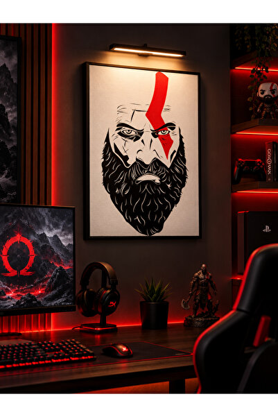 God of War Kratos Led Box Gece Lambası - Oyuncu Masası Işıklı Pano ve Oda Dekoru