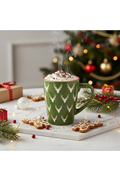 Ornament24 Cana de Craciun din ceramica pentru ceai si cafea, model festiv ce...
