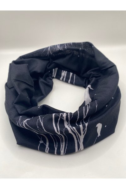 kurukafagift Neck Gaiter Bandana Night Seagull Patterned Buff