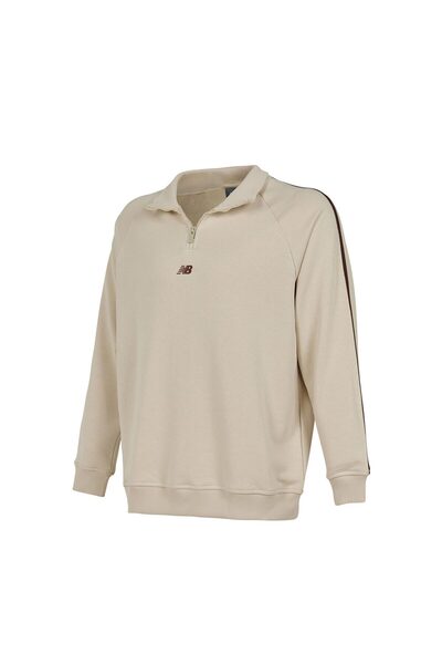 New Balance Lifestyle Erkek Bej Sweatshirt (MNC3608-MBM)