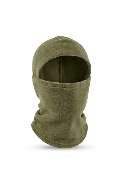 Zeron Home Unisex Haki Balaklava Kar Maskesi Polar Kışlık Yüz Boyun Koruyucu
