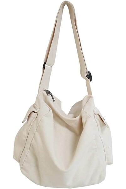 Generic Messenger Bag Large Hobo Crossbody Bag with Multiple Pockets Canvas S...