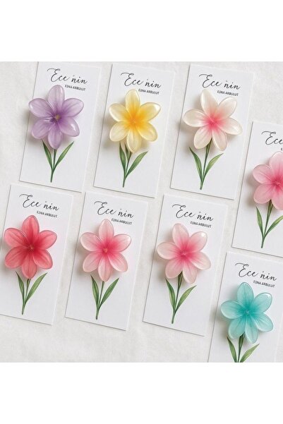 ByDeryaEvent Sedefli Renkli Lotus Toka Düğün Nişan Kına Hediyelik 10 Adet
