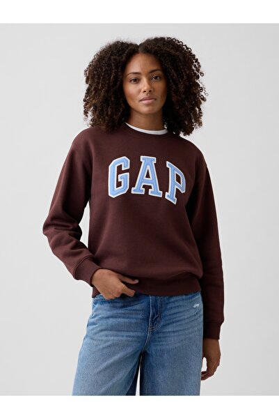 GAP Kadın Kahverengi Logo Sweatshirt