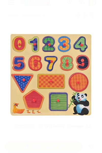 OEM Puzzle de Lemn Cifre si Forme (15 piese) - 30x30cm