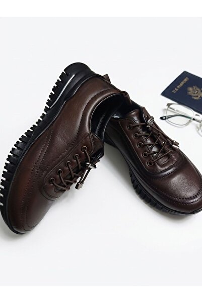 ENDER STEPS 100% Genuine Soft Leather Orthopedic Brown Women's Sports Shoes Sneaker