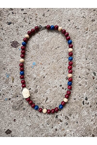 Generic Brand Cherry boho necklace made of colored wooden beads