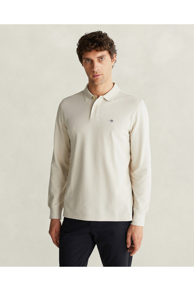 Gant Erkek Bej Regular Fit Polo Yaka T-Shirt