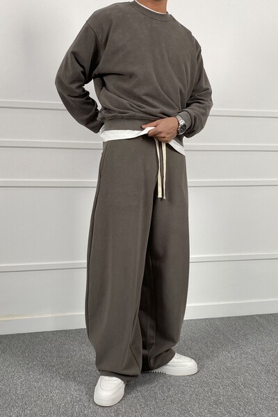 Alışveriş Sokağı Baggy Loose Fit Sweatpants |   Stk2113-Sweatpants
