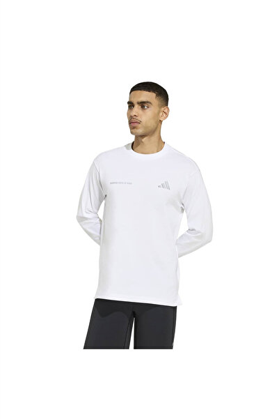 adidas Ks0488 Rcc Ls Uf White Crew Neck Plain Men's T-Shirt