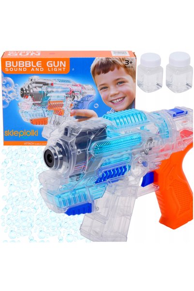 Skleplolki PISTOLET DE BUBBLE MYDLANE AUTOMAT CU EFECTE LUMINOASE PENTRU COPII