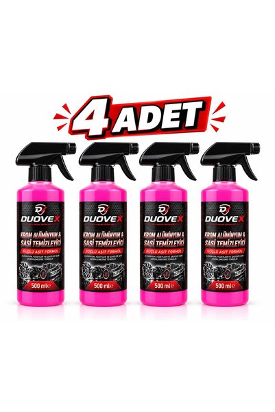 duovex auto care products DUOVEX ŞASİ KROM ALÜMİNYUM TEMİZLEYİCİ 500 ml 4 adet