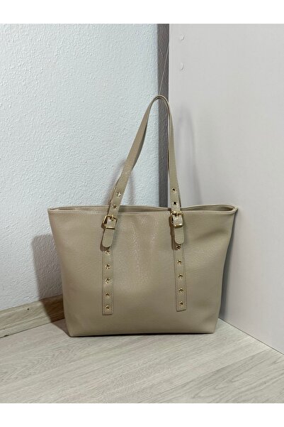 ZEYS Large Size Soft Leather Women's Shoulder Bag with Belt Detail