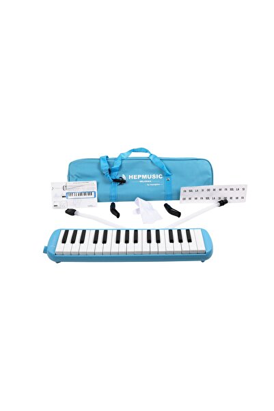 hepeğitim 32 Tuşlu Bez Çantalı Mavi Melodika (Yedek Ağızlıklı)
