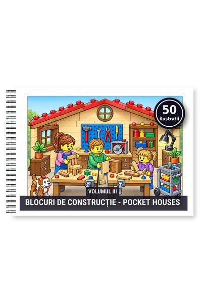 Legendary Gifts Carte de colorat, 50 de ilustrații Blocuri de constructie - P...