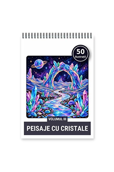 Legendary Gifts Carte de colorat, 50 de ilustrații Peisaje cu cristale - Volu...
