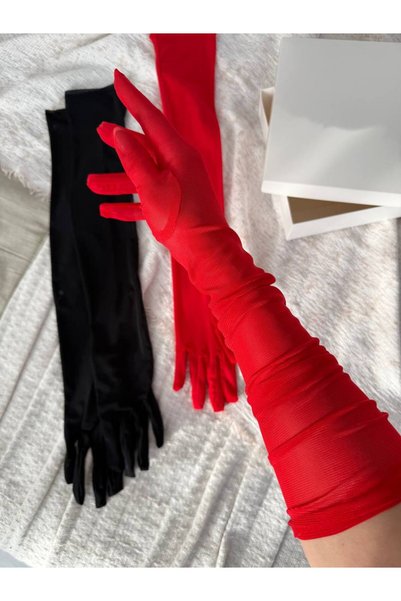 Madame Mercy Women's Transparent Tulle Long Gloves