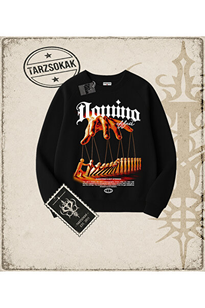 Tarzsokak DOMINO Oversize Unisex Bisiklet Yaka Sweatshirt
