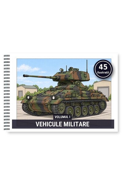 Legendary Gifts Carte de colorat, 45 de ilustrații Vehicule Militare - Volumu...