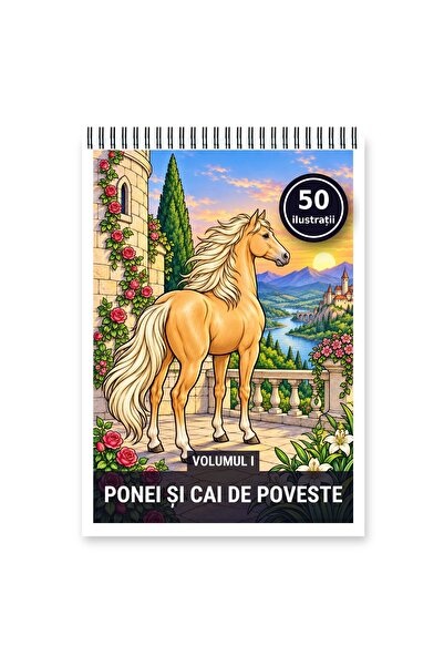 Legendary Gifts Carte de colorat, 50 de ilustrații Ponei si cai de poveste - ...