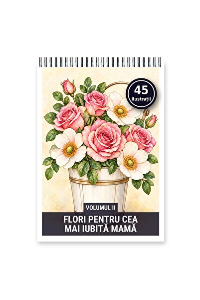 Legendary Gifts Carte de colorat, 45 de ilustrații Flori pentru cea mai iubit...