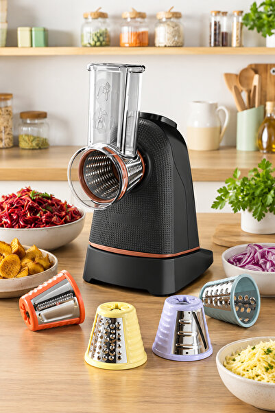 TEFAL Fresh Express Twist 5C Doğrama Dilimleme Rendeleme Bir Arada + İnox Mutfak Tartısı 2’li Set
