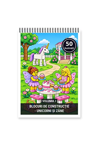 Legendary Gifts Carte de colorat, 50 de ilustrații Blocuri de constructie - U...