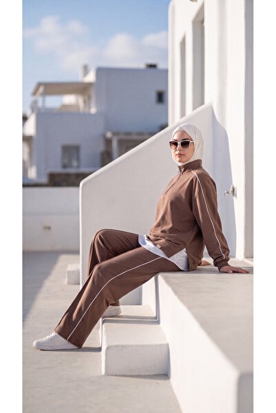 MİMİ Luxury Wear Women's Casual Style Oversize Sweatshirt and Pants Two-Piece...