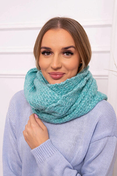 Kesi Eșarfă de damă, culoare mentă, din acril și lână, model călduros.