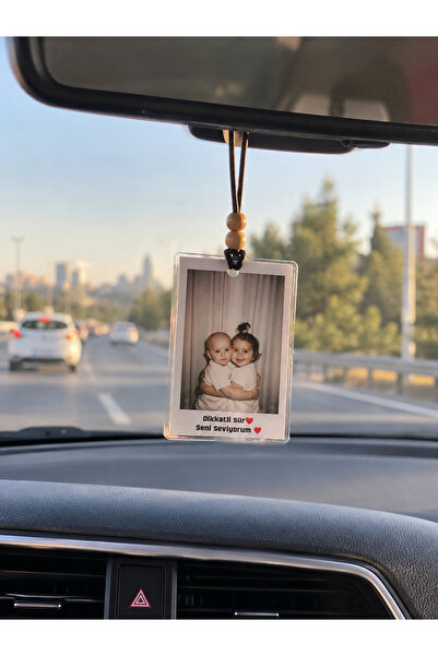 enyessaccessory Kişiye Özel Fotoğraflı Dikkatli Sür Araba Süsü – Çift Taraflı...