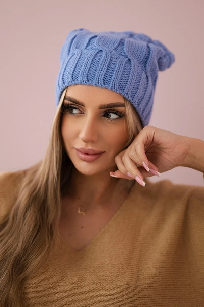 Kesi Căciulă de iarnă de damă, albastră, cu fleece, universală.