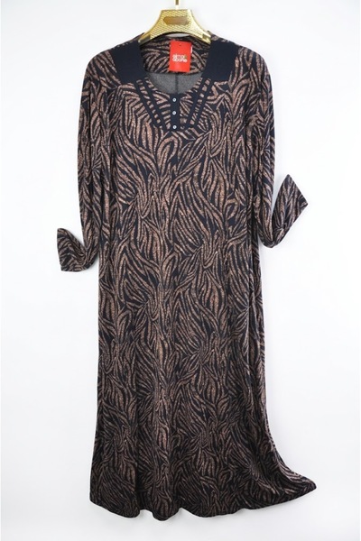 elma abone Super Battal Mother Patterned Dress