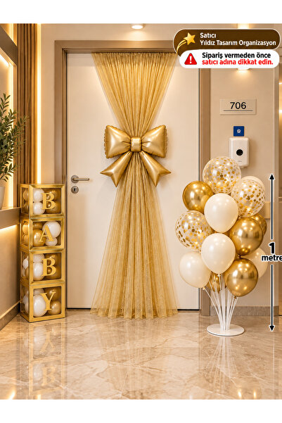 Genel Markalar Gold Hastane Kapı Süsü ve Oda Süsleme Seti – Yenidoğan Bebek K...