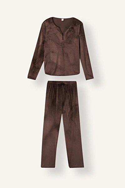 DeFacto Regular Fit Velur Pajama Set (26 Au)