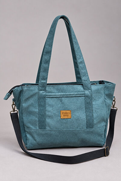 Street Bag Τσάντα ώμου Petrol Blue Crossbody με φερμουάρ, καθημερινή τσάντα t...