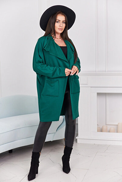 Kesi Cardigan turcesc verde închis cu buzunare, strat călduros și elegant