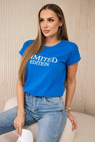 Kesi Tricou casual de damă, albastru, ediție limitată, cu mânecă scurtă, impr...