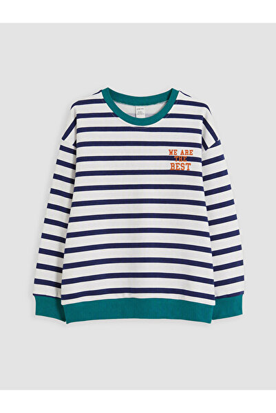 LC Waikiki Esvab • Modern & Distinctive Boys' Striped Thick Sweatshirt