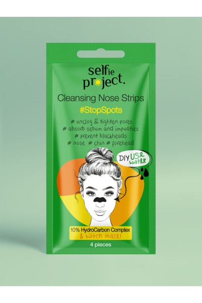 Selfie Project #StopSpots Nose Cleansing Strips, Activated Charcoal, 4 pcs