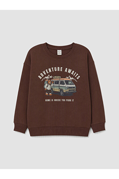 LC Waikiki Rmz Gi̇yi̇m Farkiyla Printed Boys' Thick Sweatshirt