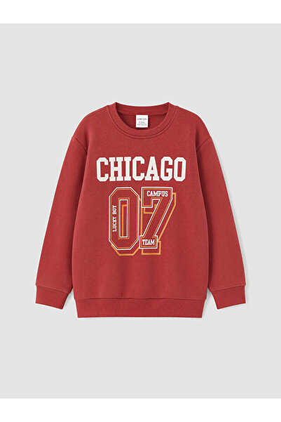 LC Waikiki Rmz Gi̇yi̇m Farkiyla Printed Boys' Thick Sweatshirt