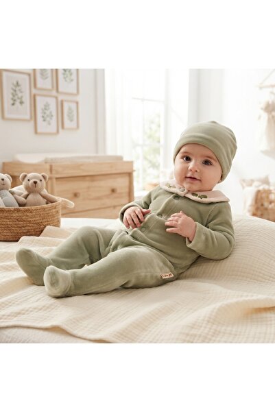 Bebek Tulumu -Patikli Çıtçıtlı -Bereli %100 Pamuk
