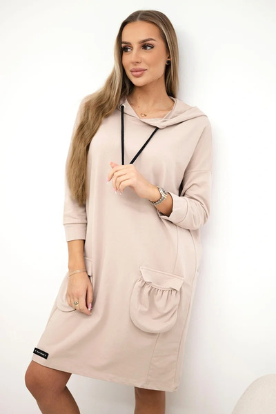 Kesi Rochie cu glugă bej