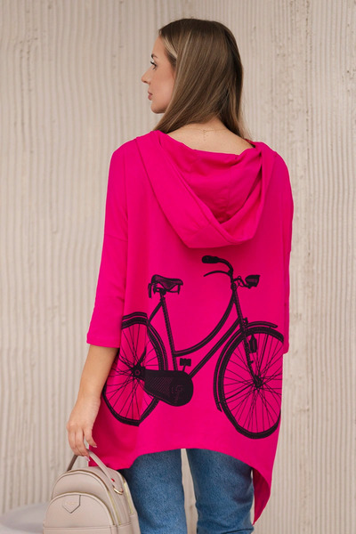 Kesi Hanorac cu imprimeu bicicletă fucsia
