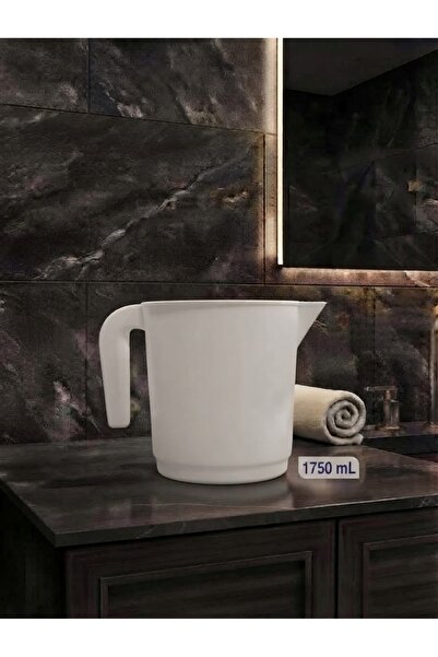 abnturk BEYAZ 1750ml Birinci Kalite Plastik Kulpcu Maşrapa Su Tası Banyo Ve M...