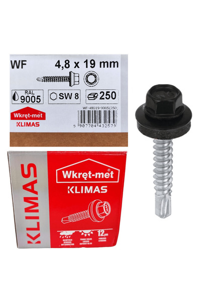 Flamex Profil fier Autoforant 4.8x19 mm, RAL 9005, cutie 250 buc.