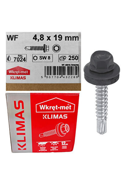 Flamex Profil fier Autoforant 4.8x19 mm, RAL 7024, cutie 250 buc.