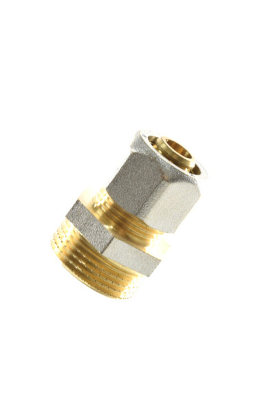 Flamex Conector pexal Ø16 mm x 3/4", filet exterior, alamă nichelată