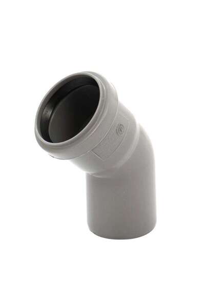 Flamex PP drain elbow, grey, D 50 mm, 45 degrees
