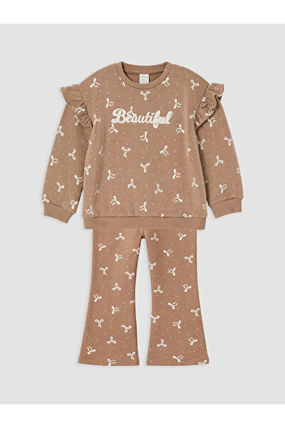 LC Waikiki Rmz Gi̇yi̇m Farkiyla Bow Embroidered Baby Girl Set